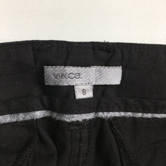 VINCE Black Wide Leg Waist Detail Logo Buttons Pant - Picture 2 of 10